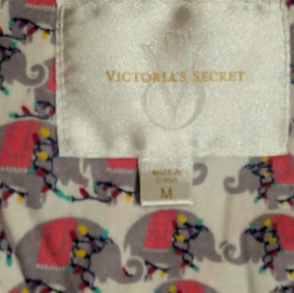 New In Bag Victoria's Secret Red and Gray Elephant Pajama Set - Picture 3 of 3